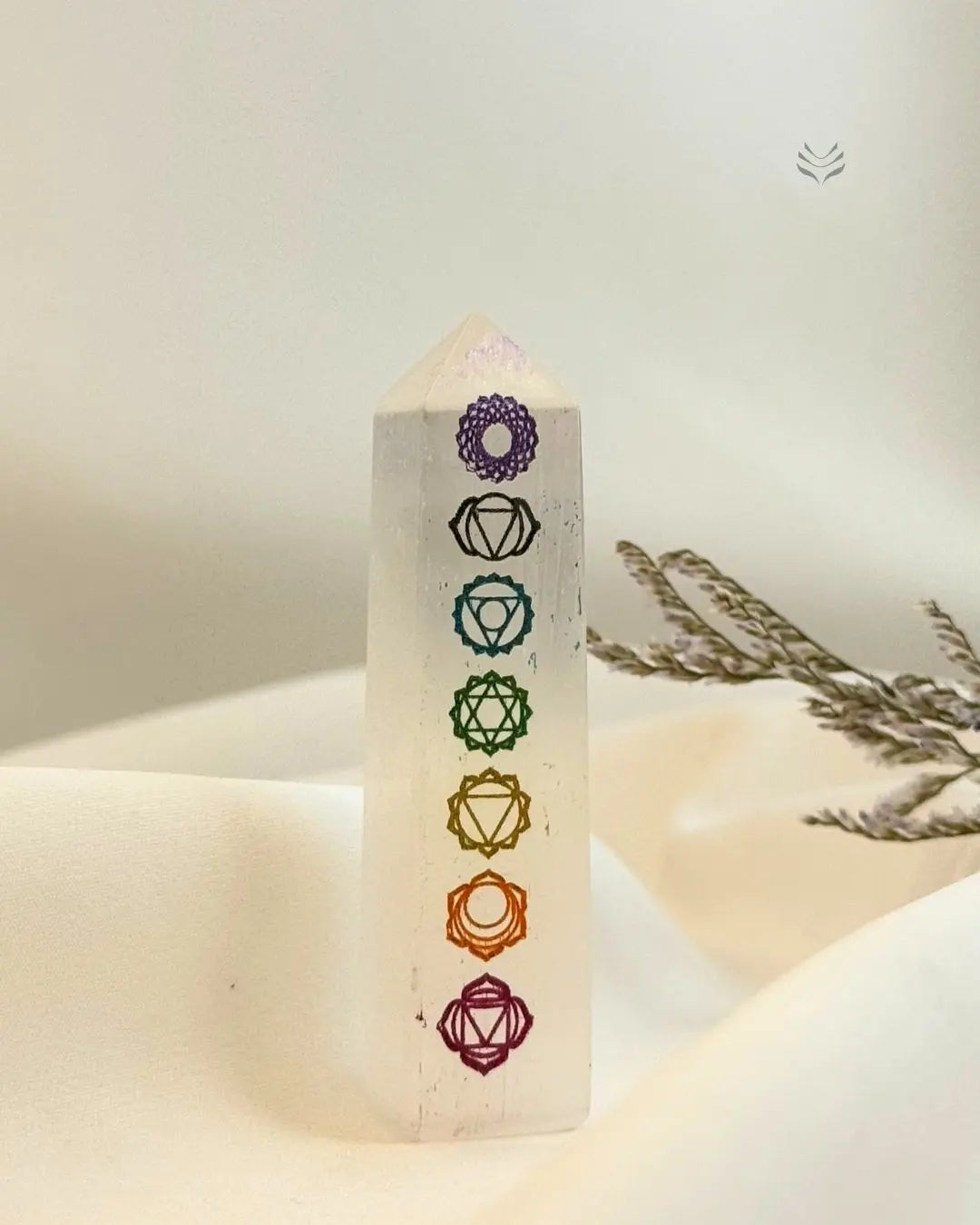 Selenite 7 Chakra Tower 