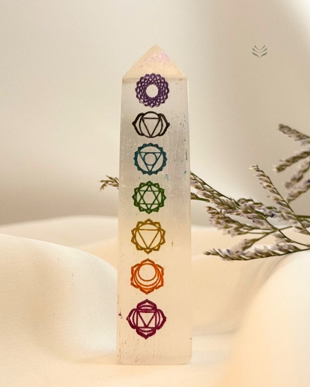 Selenite 7 Chakra Tower 