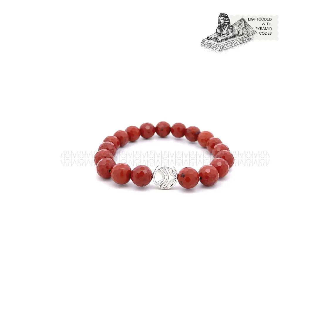 Stable Income Red Jasper Faceted Bracelet 10mm 