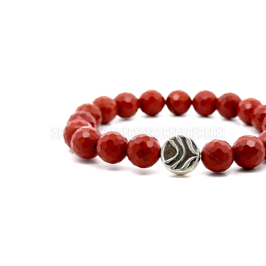 Stable Income Red Jasper Faceted Bracelet 10mm  Crystal Bracelet