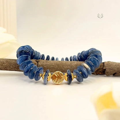 Take The Lead Kyanite Disc Bracelet 14mm  Crystal Bracelet