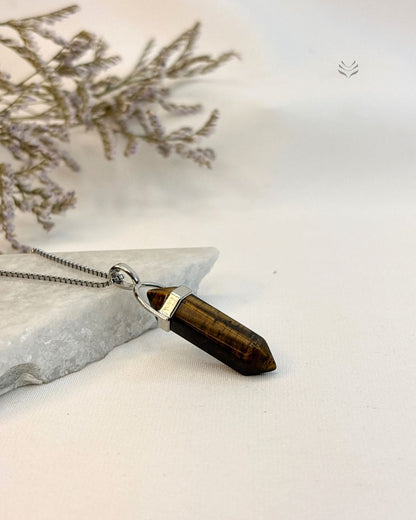 Tiger's Eye - Double Terminated Pendant For Success 