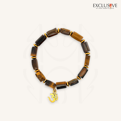 Tiger's Eye Om Bracelet  Crystal Bracelet