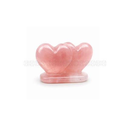 Twin Rose Quartz Heart  Crystal Heart