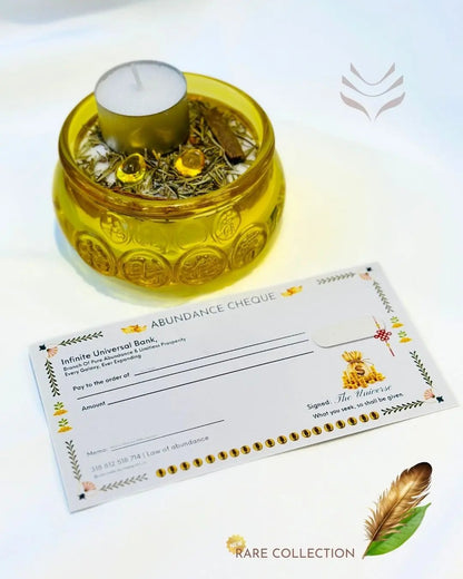 Light-Coded Wealth Bowl with abundance cheque