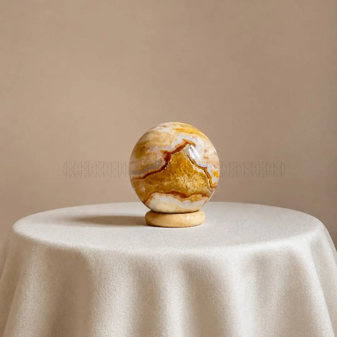 Yellow Lace Agate Sphere