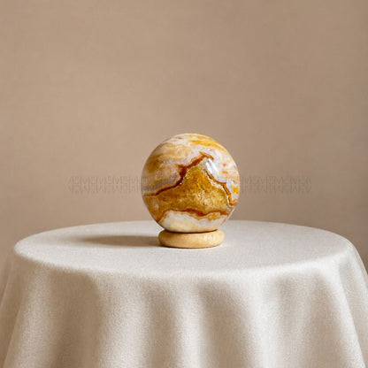 Yellow Lace Agate Sphere  Crystal Sphere