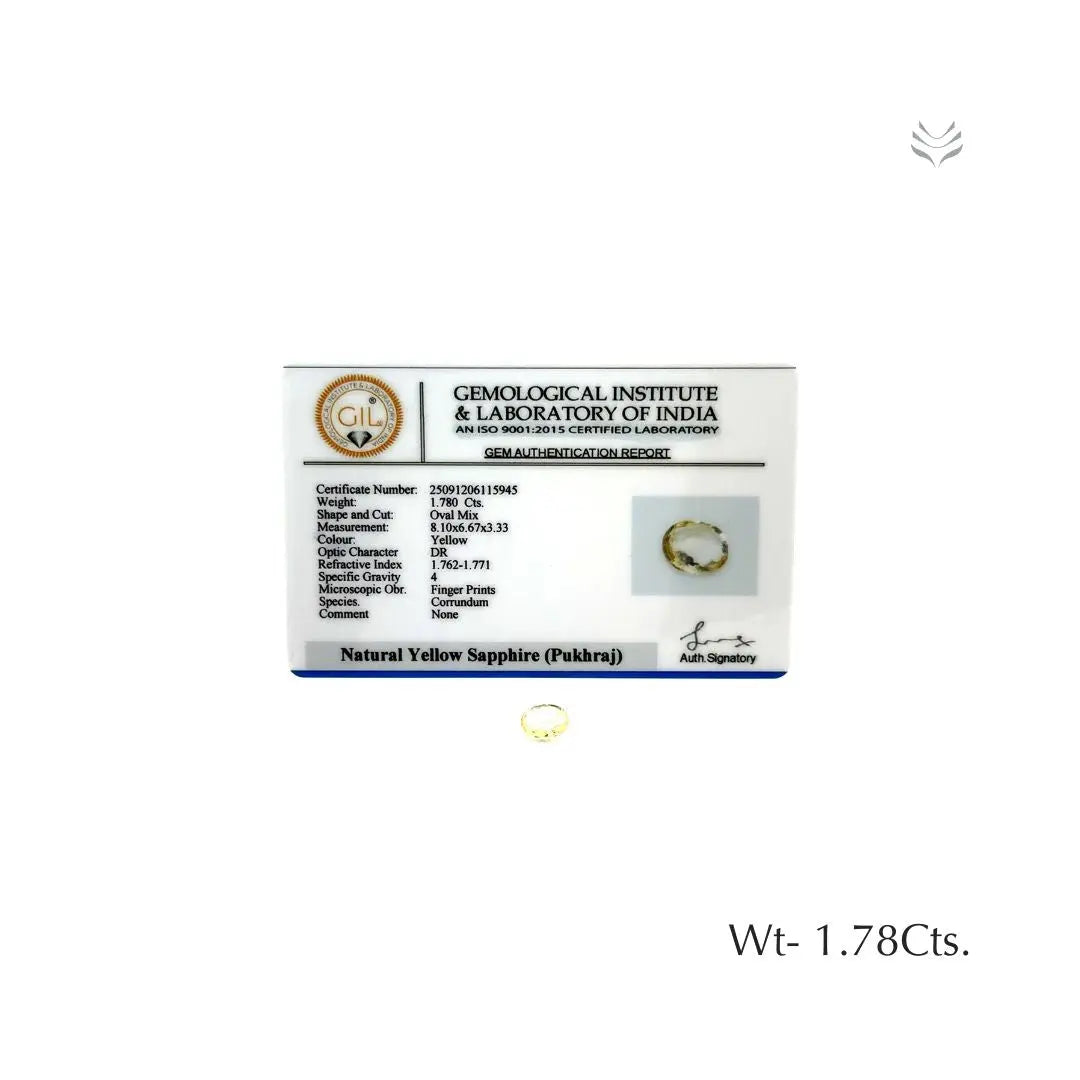 Yellow Sapphire - 1.78 Ct  Gemstones