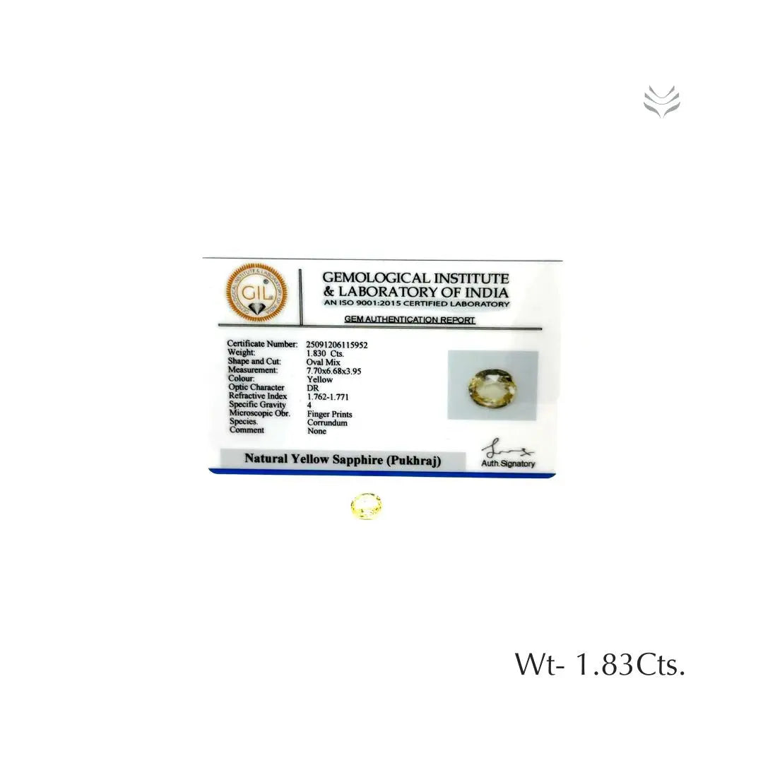 Yellow Sapphire - 1.83 Ct  Gemstones