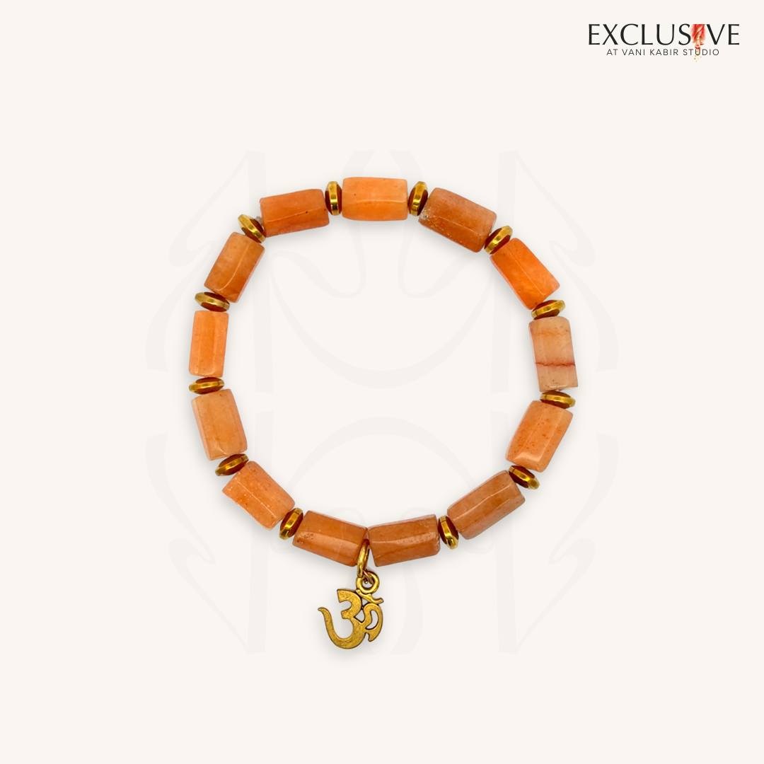 Yellow Aventurine Om Bracelet  Crystal Bracelet
