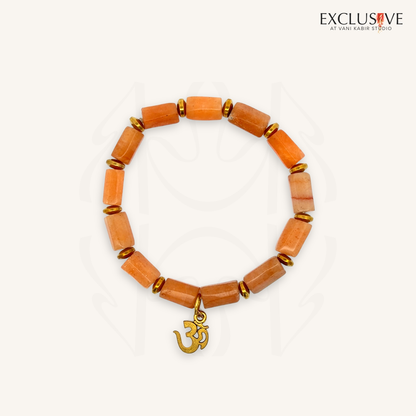 Yellow Aventurine Om Bracelet  Crystal Bracelet