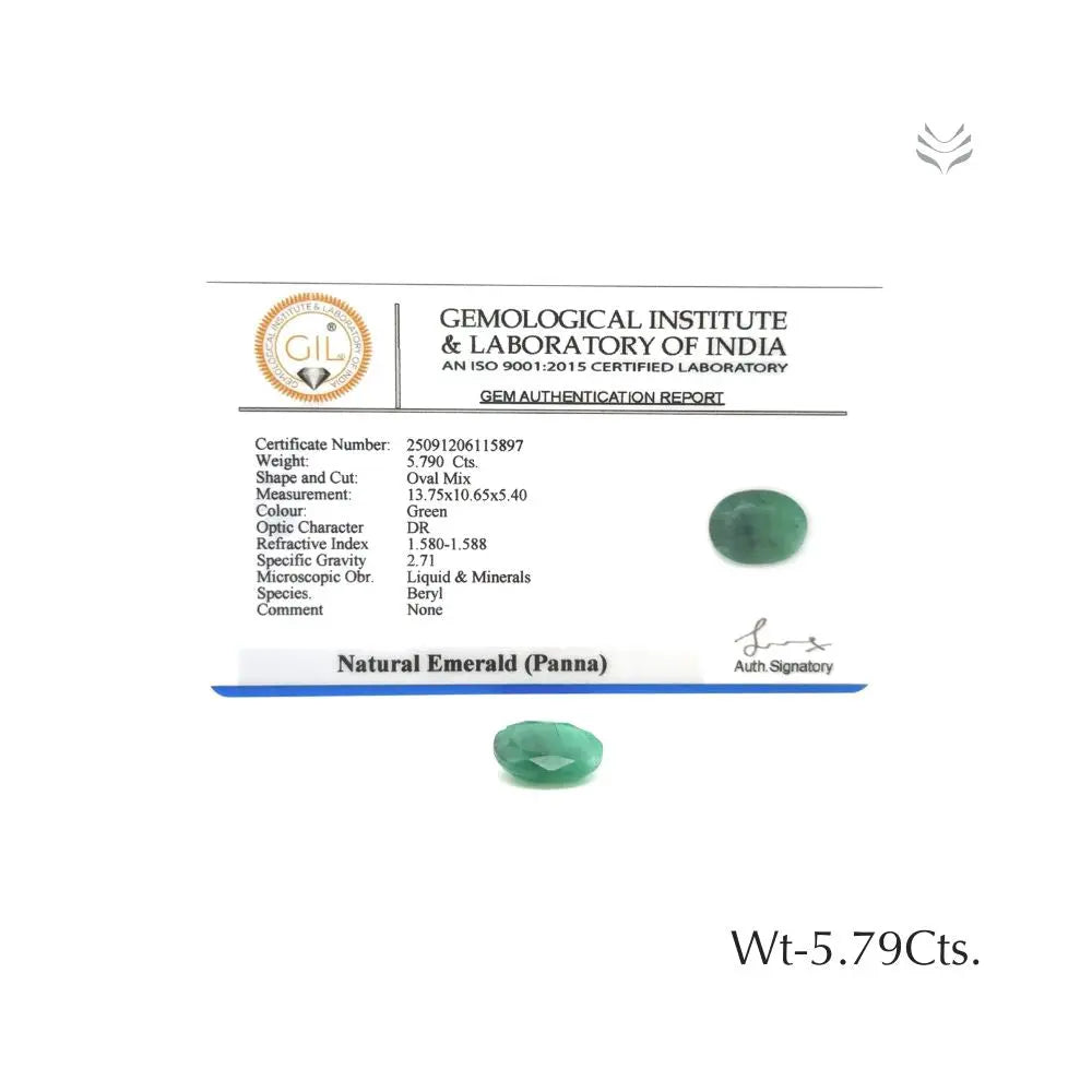 Zambian Emerald - 5.79 Ct  Gemstones