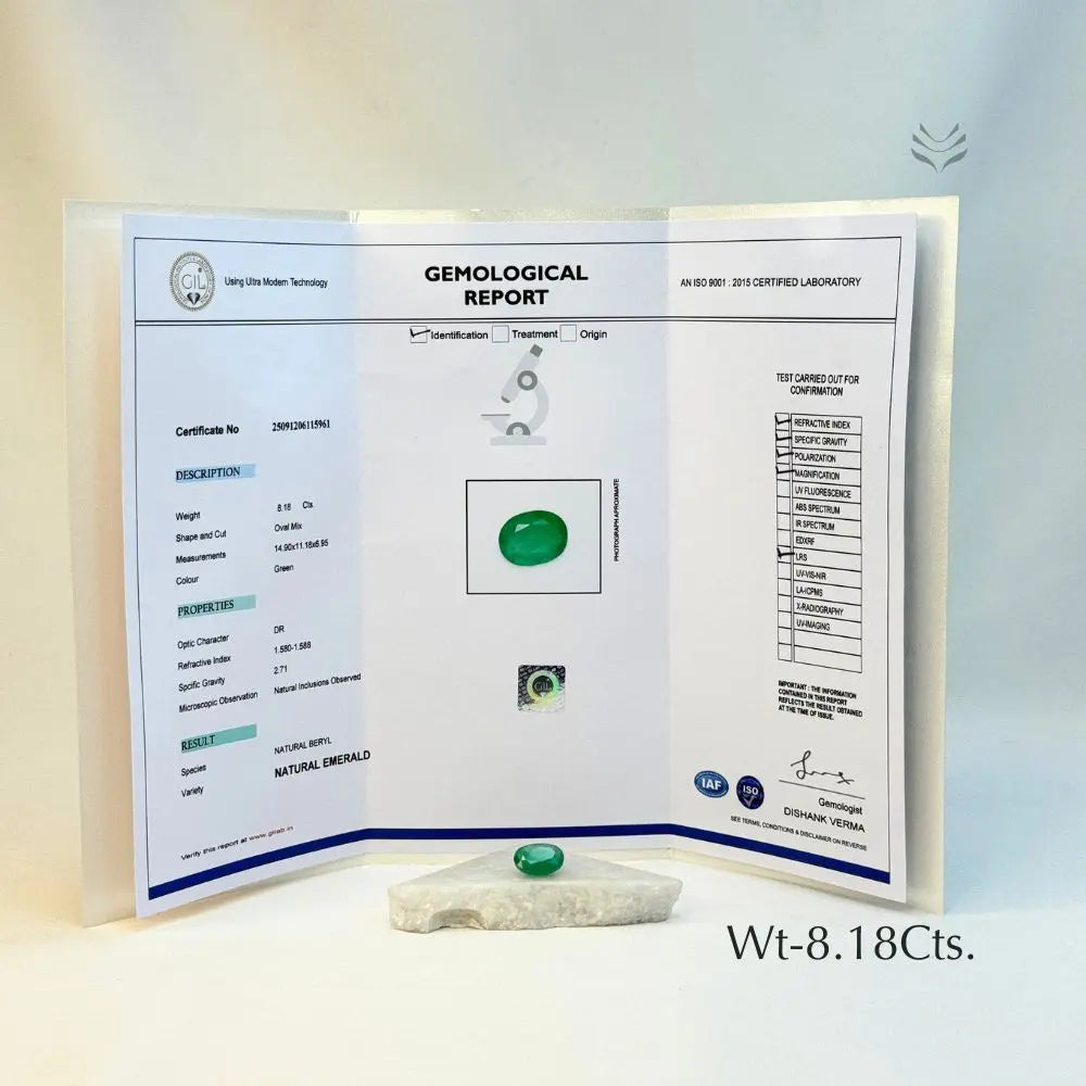 Zambian Emerald - 8.18 Ct  Gemstones