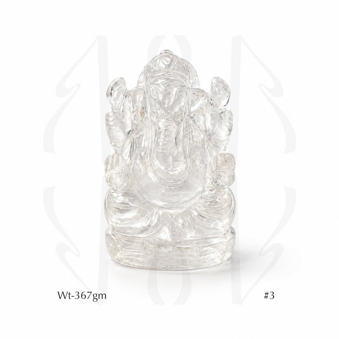 Clear Quartz Ganesha  Idol