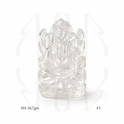 Clear Quartz Ganesha  Idol