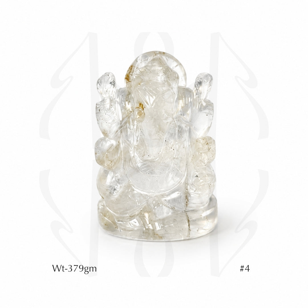 Clear Quartz Ganesha  Idol