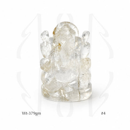Clear Quartz Ganesha  Idol