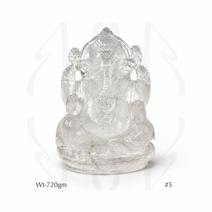 Clear Quartz Ganesha  Idol