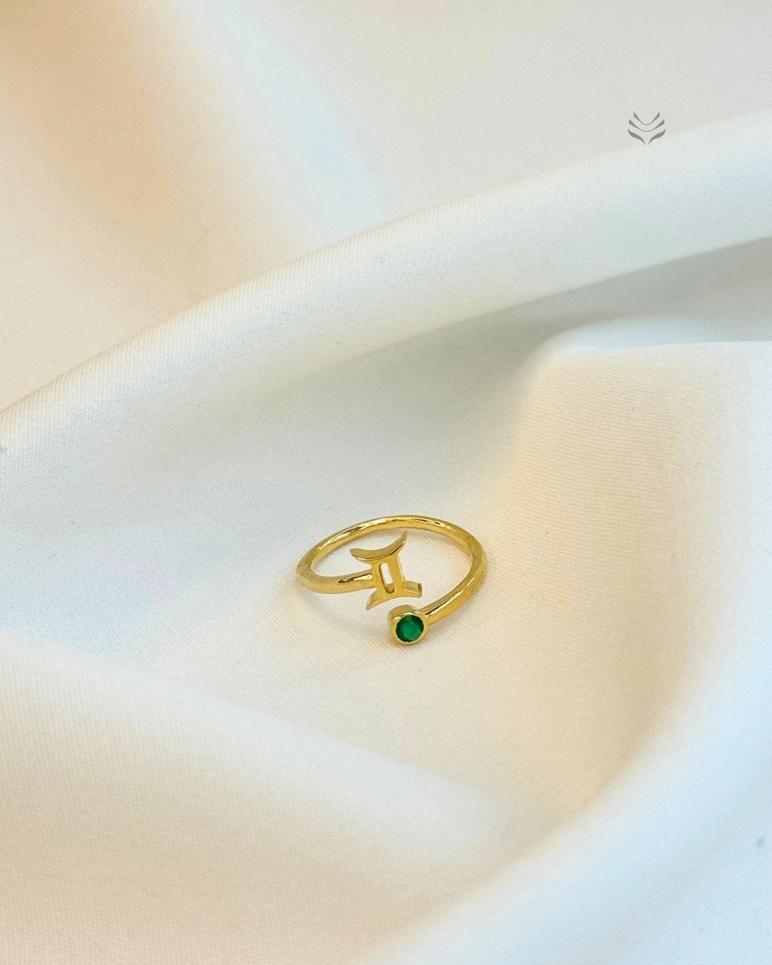 Gemini – Green Onyx Zodiac Ring 