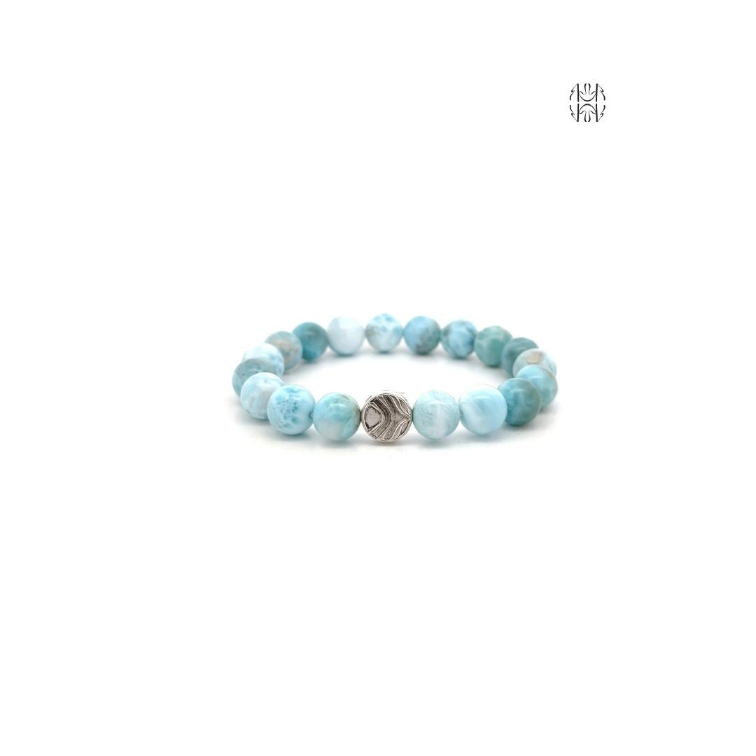 LightCoded Clear Ancestral Trauma Larimar Bracelet - Vani Kabir Studio