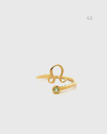 Leo – Peridot Zodiac Ring