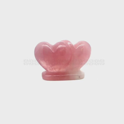 Twin Rose Quartz Heart