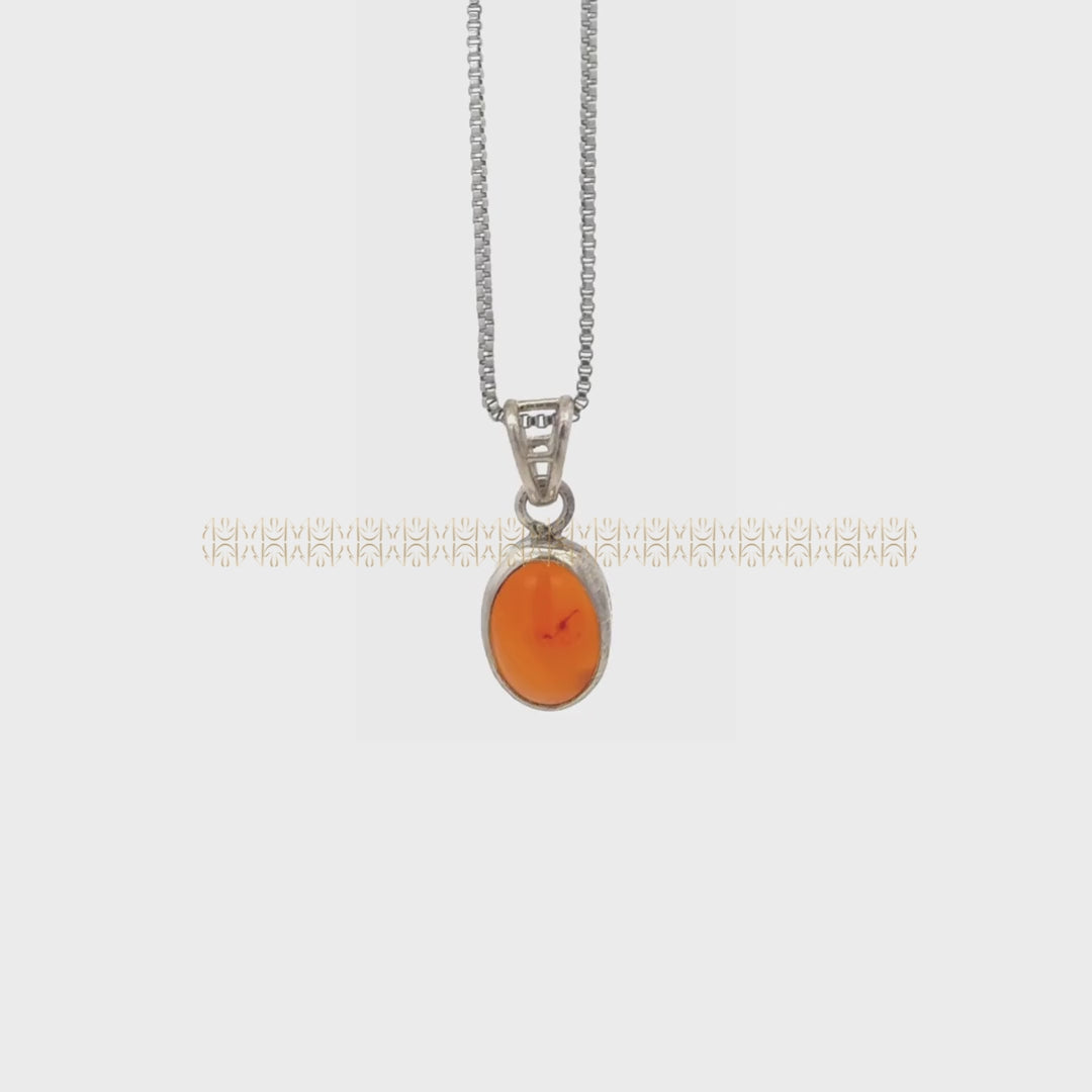 Carnelian Silver Pendant