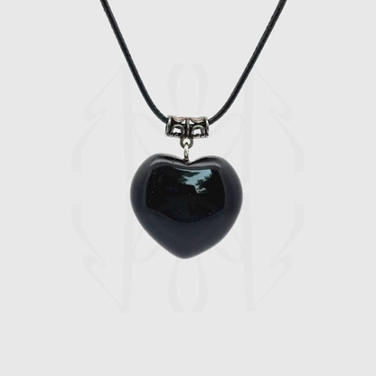Good Witch Black Obsidian Heart Pendant