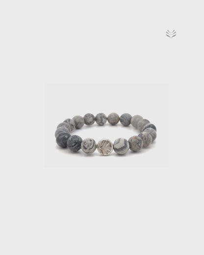 Map your Life-Grey Map Jasper  Bracelet