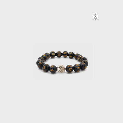 Obsidian Buddha Bracelet