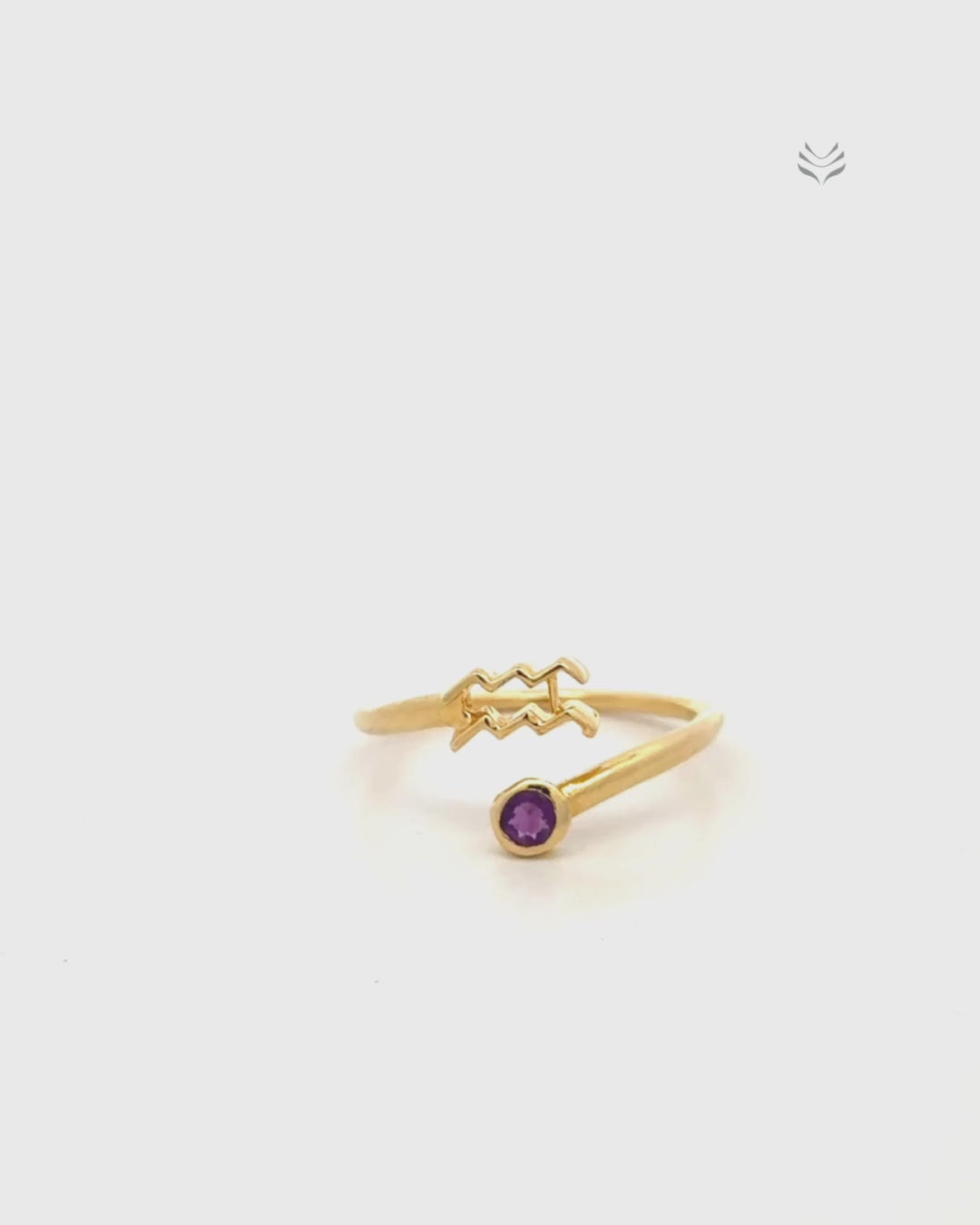 Aquarius – Amethyst Zodiac Ring