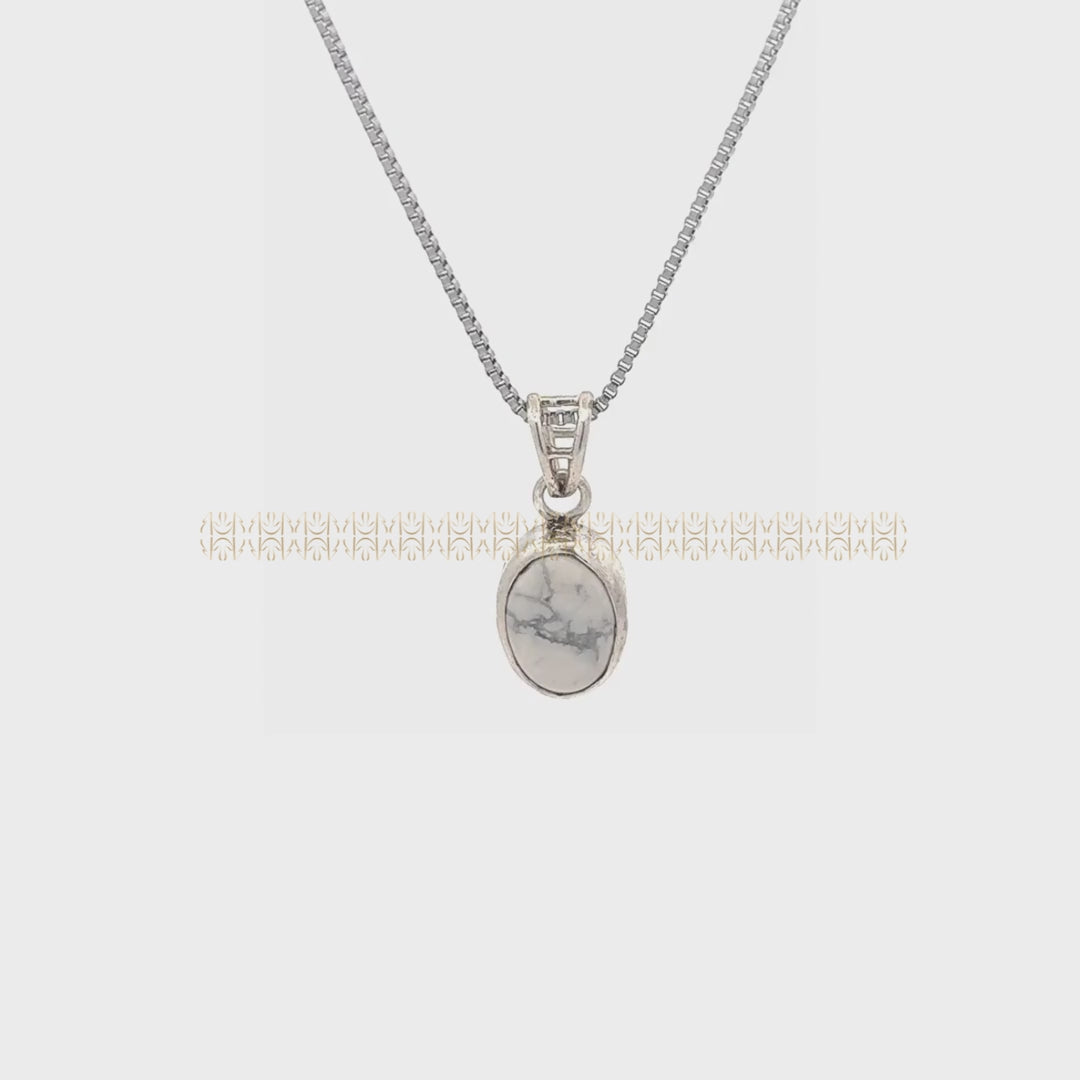 Howlite Silver Pendant