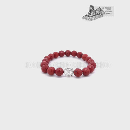 Stable Income Red Jasper Faceted Bracelet 10mm