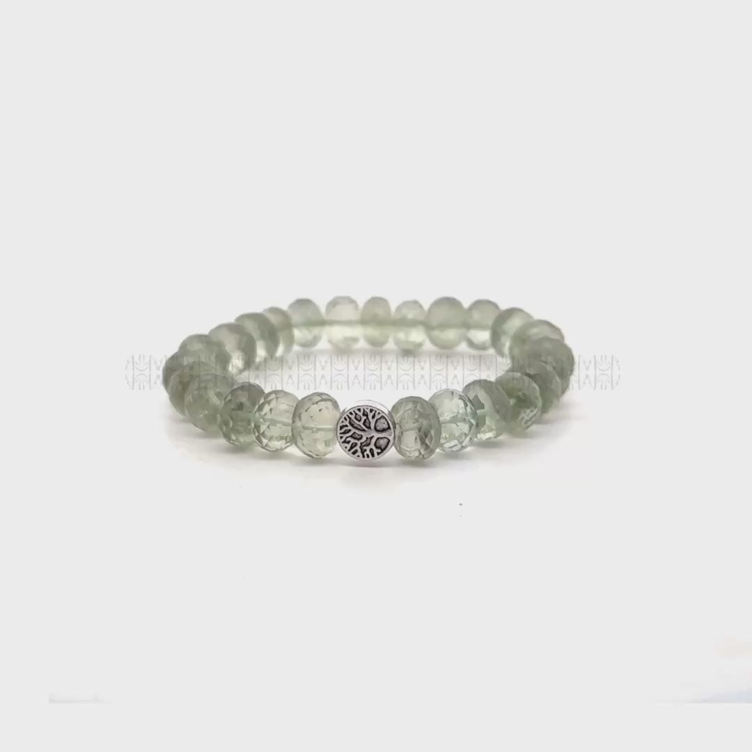 RA Prosperity Diamond Cut Green Amethyst Bracelet