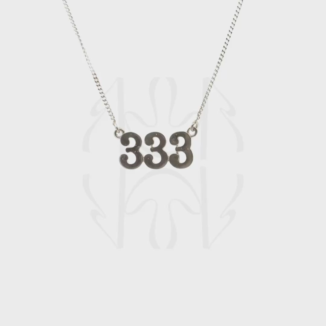 333 Silver Angel Number Pendant