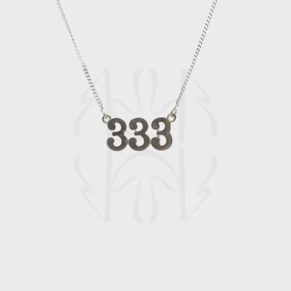 333 Silver Angel Number Pendant