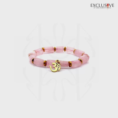 Rose Quartz Om Bracelet
