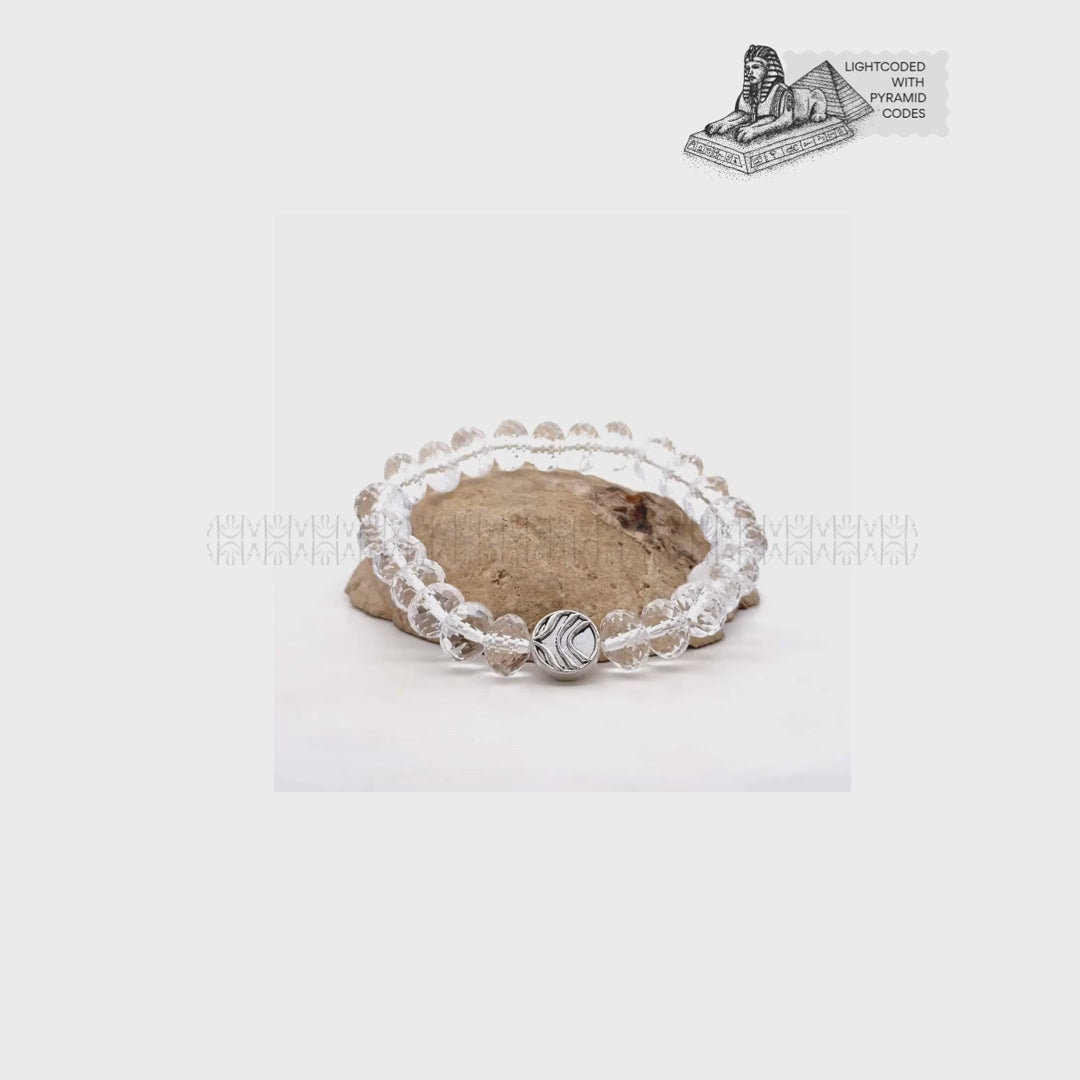 Master Manifestor Tumble Cut Clear Quartz Bracelet