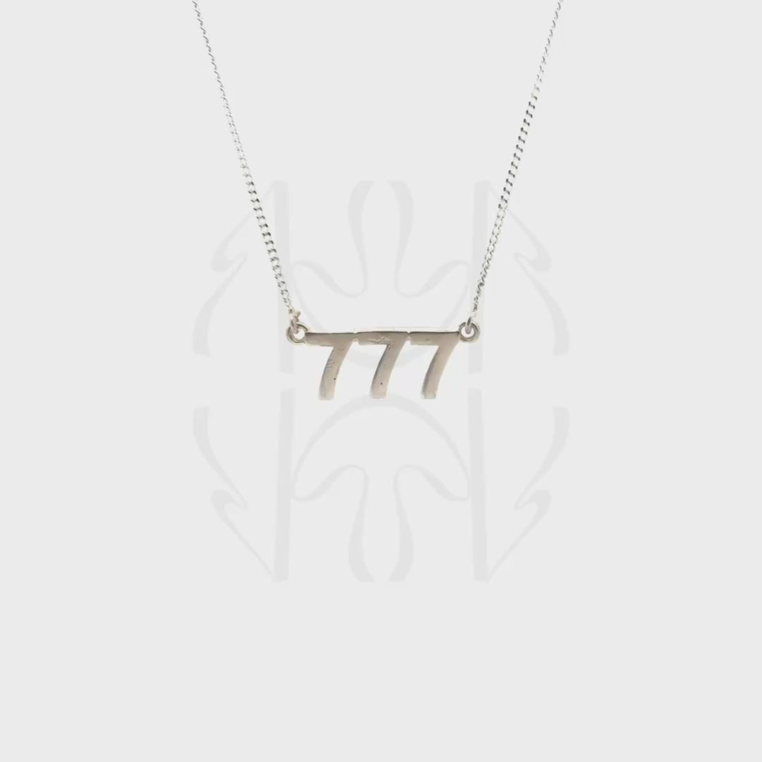 777 Silver Angel Number Pendant