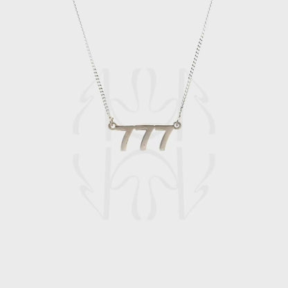 777 Silver Angel Number Pendant