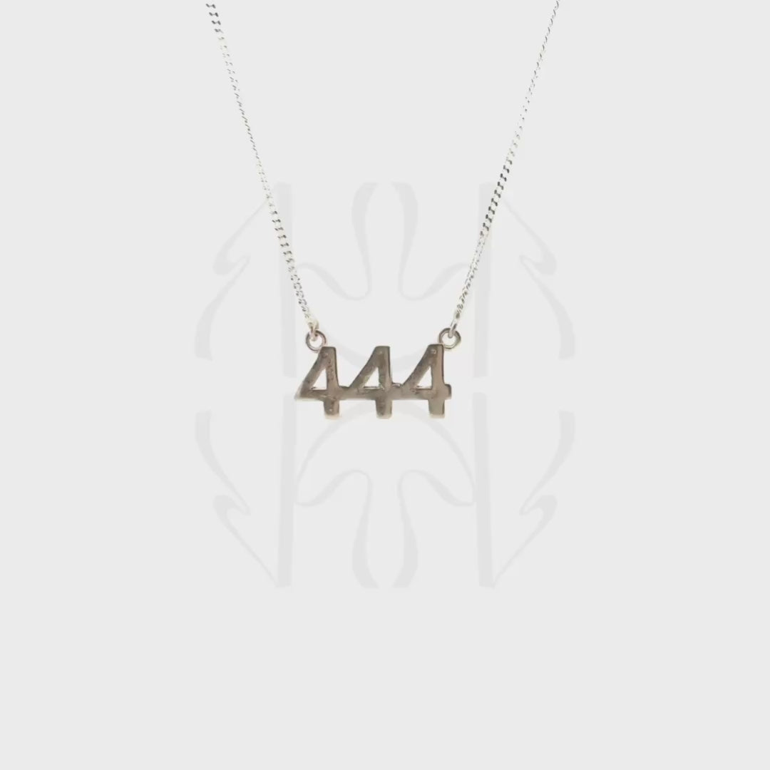 444 Silver Angel Number Pendant