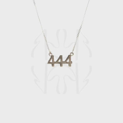 444 Silver Angel Number Pendant