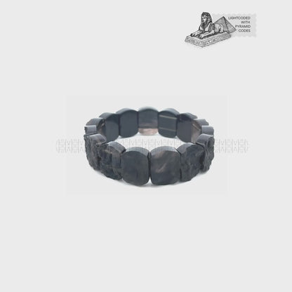Stress Releaser Flat Natural Chintamani Tektite Bracelet