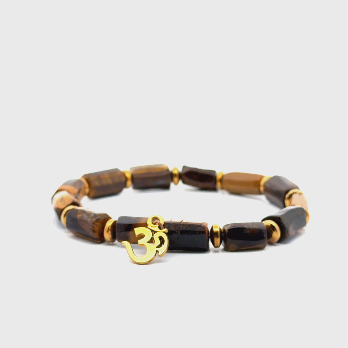 Tiger's Eye Om Bracelet