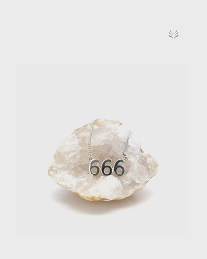 Silver Angel Number Pendant - 666