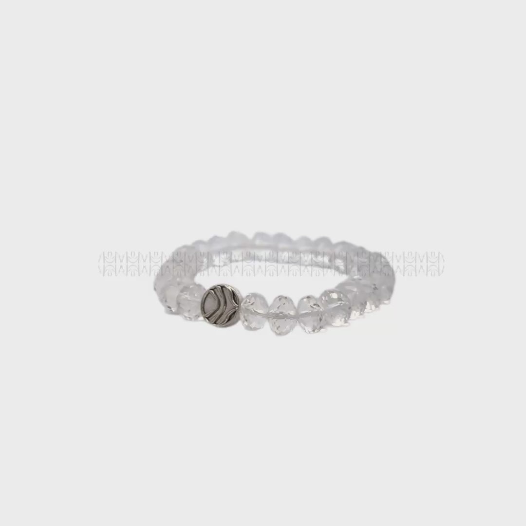 Master Manifestor Tumble Cut Clear Quartz Bracelet