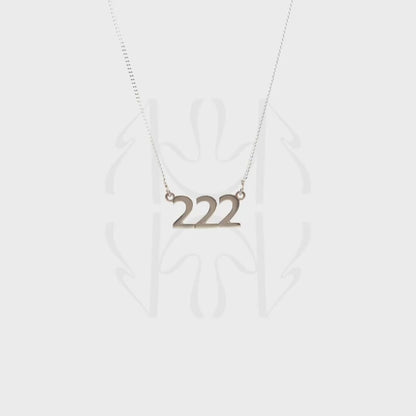 222 Silver Angel Number Pendant