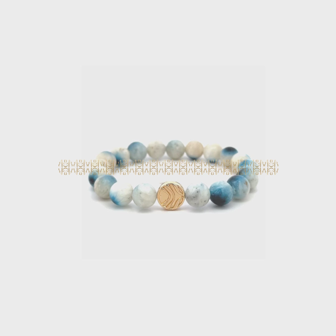 Natural Evil Eye Aragonite Bracelet