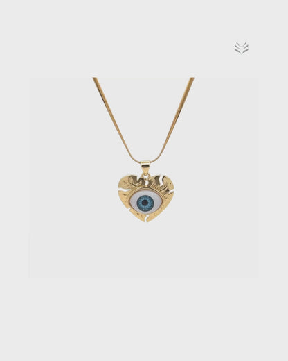 BACK TO THE SENDER EVIL EYE - HEART PENDANT