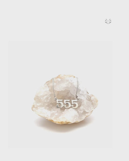 Silver Angel Number Pendant - 555